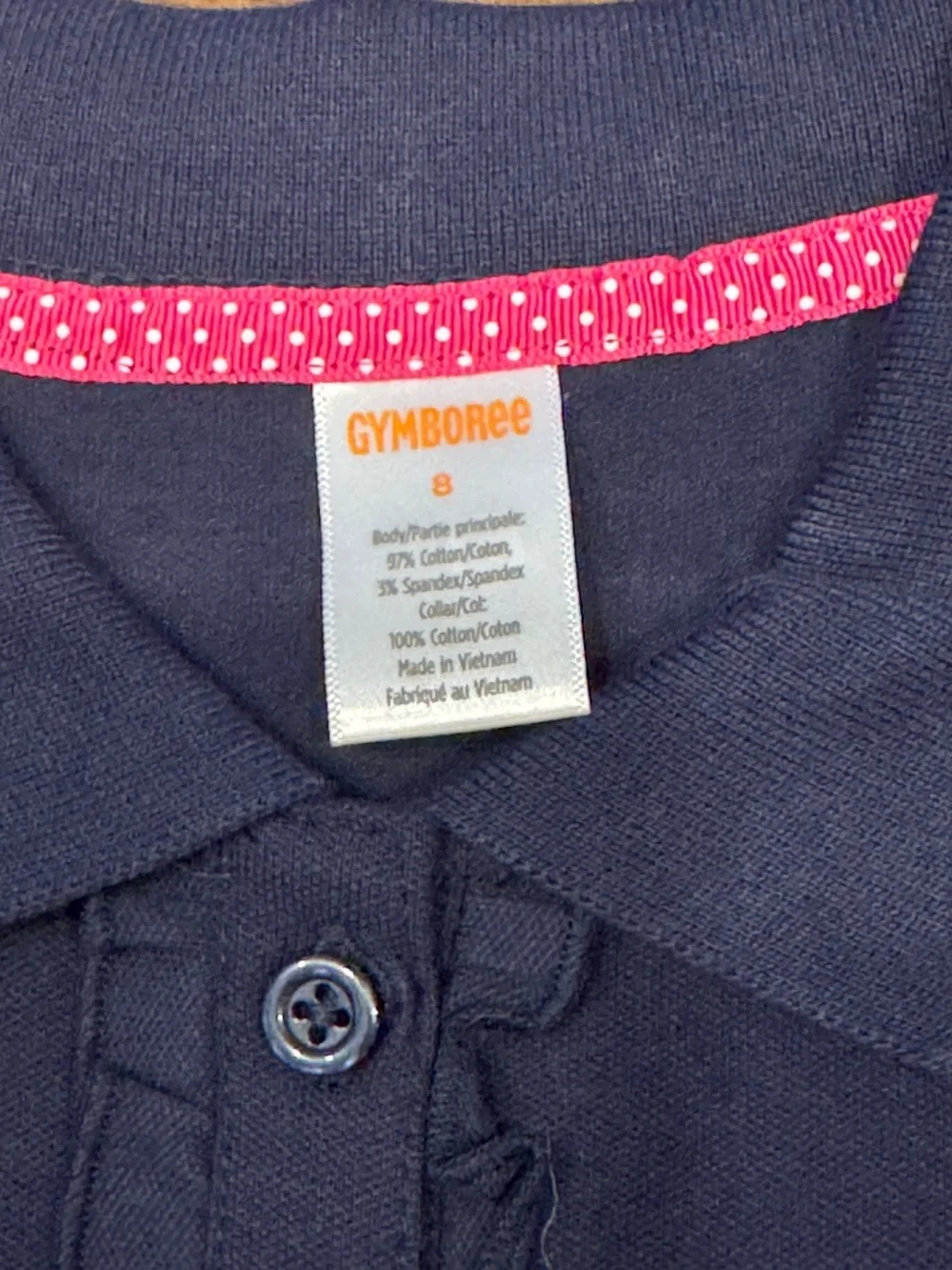 Gymboree girls navy polo size 8
